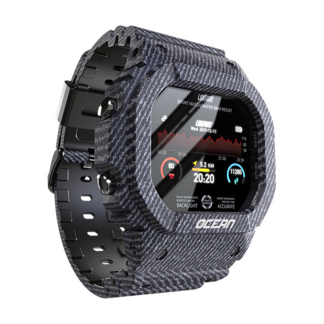 LOKMAT Ocean IP68 Waterproof Multi Sport Modes Tracker Outdoor Wristband Heart Rate Monitor Military Style Smart Watch