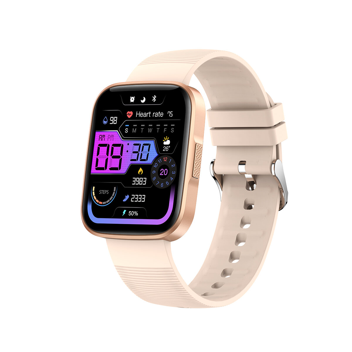 KT58S Ultra-Thin 1.69 inch IPS Full Touch Screen Heart Rate Blood Pressure SpO2 Monitor Multi-Sport Modes Menstruation Cycle Tra