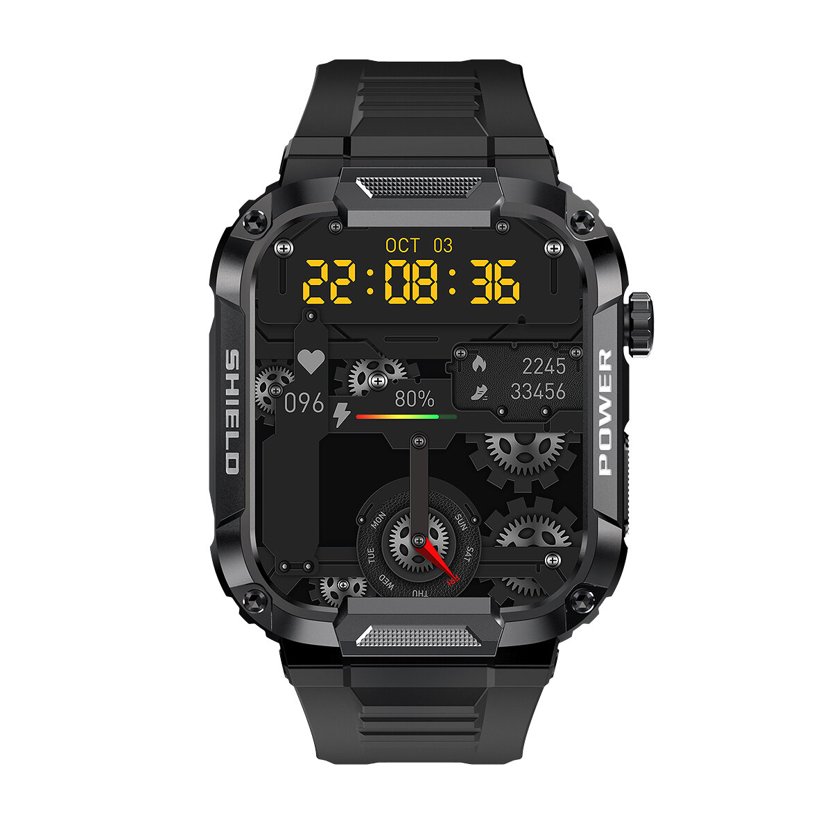 MK66 1.85 inch HD Screen bluetooth Calling Heart Rate Blood Pressure SpO2 Monitor IP68 Waterproof Outdoor Three-proofing Smart W