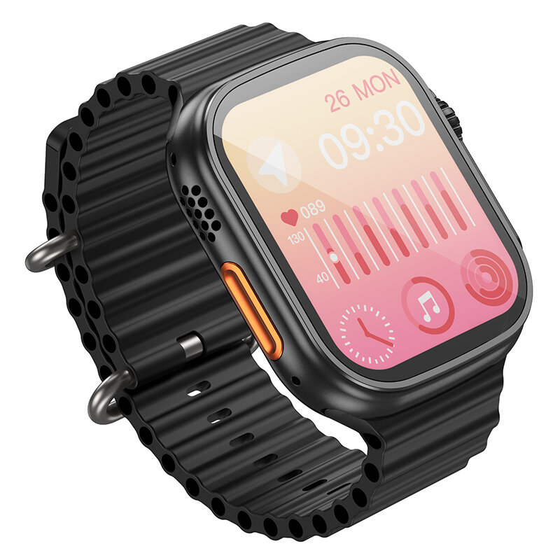 HOCO Y12 Ultra 1.96 inch HD Screen bluetooth Call Heart Rate Blood Oxygen Monitor IP67 Waterproof Multi-sport Modes Smart Watch