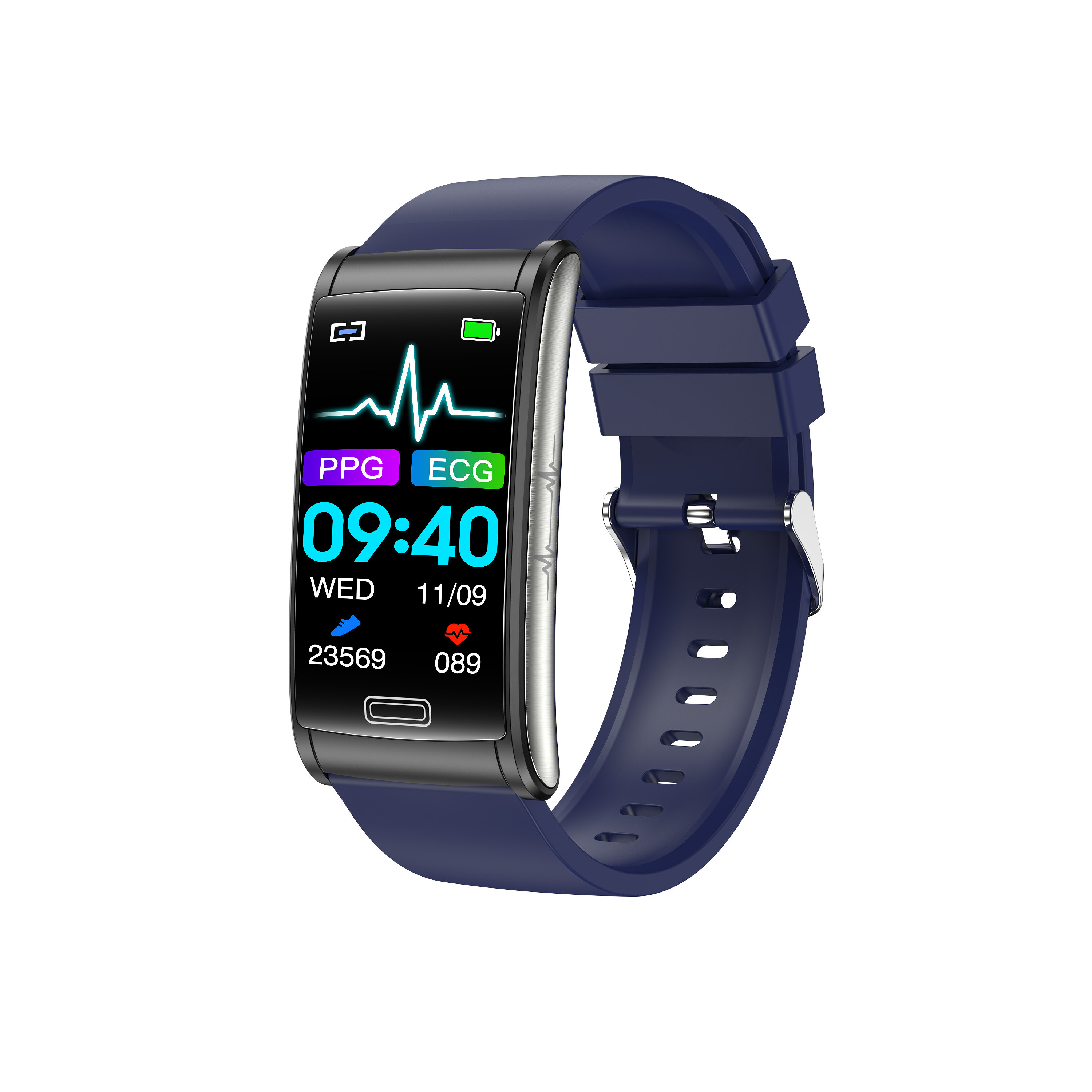 E600 1.47 inch HD Screen ECG Monitor Heart Rate Blood Pressure SpO2 Monitor Fitness Tracker 160mAh Battery BT5.1 IP68 Waterproof