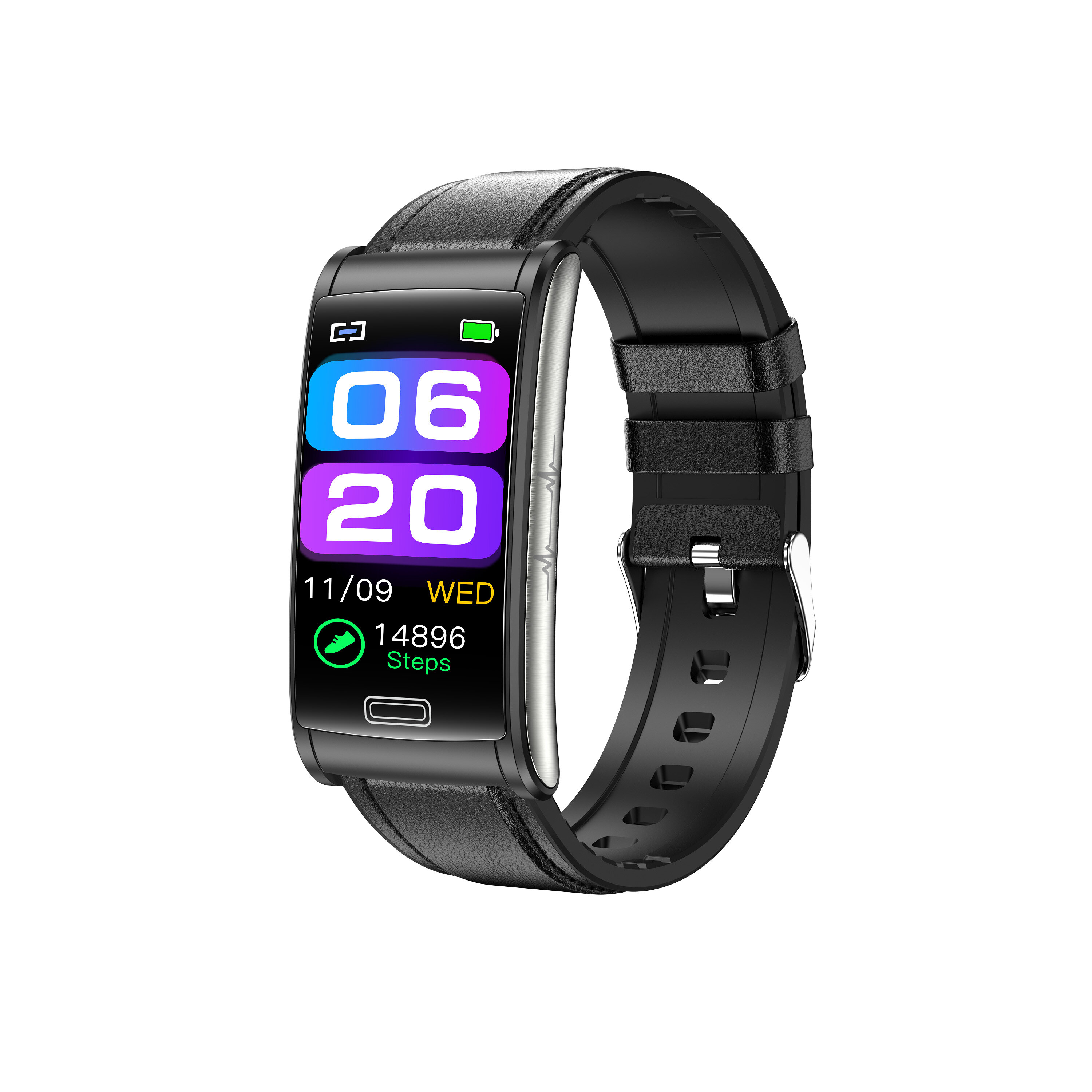 E600 1.47 inch HD Screen ECG Monitor Heart Rate Blood Pressure SpO2 Monitor Fitness Tracker 160mAh Battery BT5.1 IP68 Waterproof