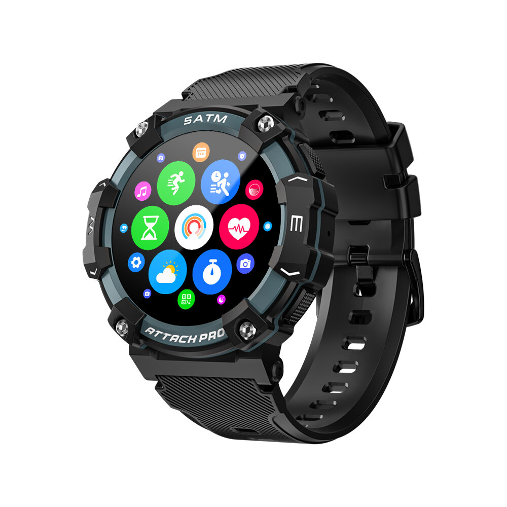 LOKMAT ATTACK 2 PRO 1.39 inch TFT 50 Meters Waterproof SpO2 Blood Oxygen Heart Rate Monitor Multi-sport Modes Smart Watch