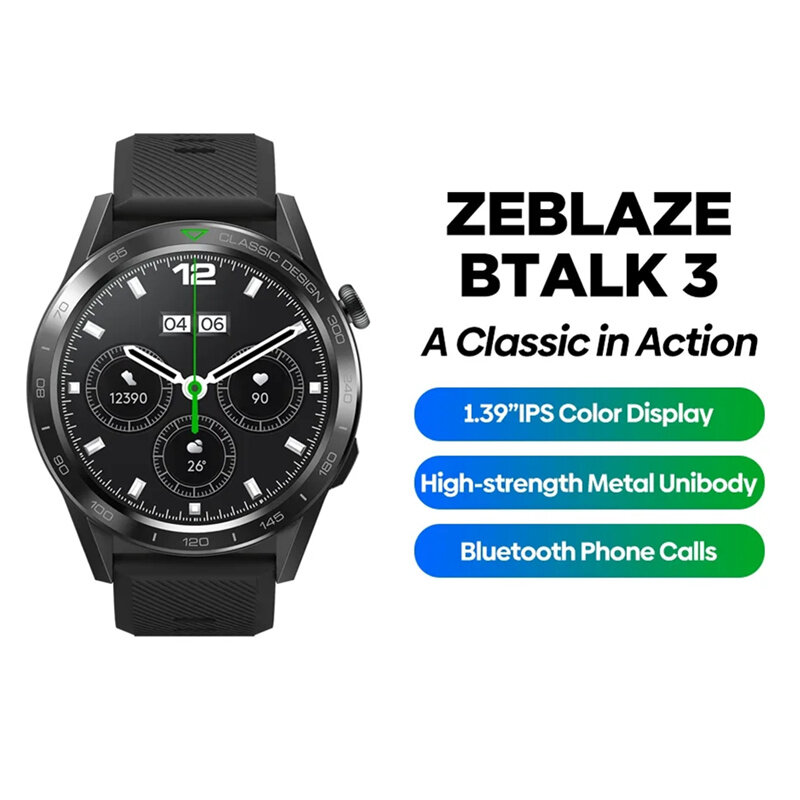 [2023World Premiere]Zeblaze Btalk 3 1.39 inch Ultra HD IPS Display Bluetooth Phone Calls 24H Health 100+ Sport Modes Heart Rate