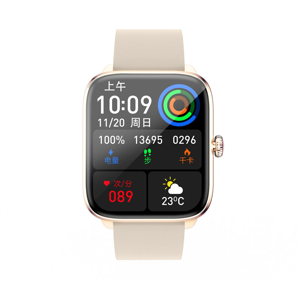 T20 1.96inch HD Screen bluetooth Call Heart Rate Blood Pressure SpO2 Monitor Sleep Monitoring Multi-sport Modes One-button Conne