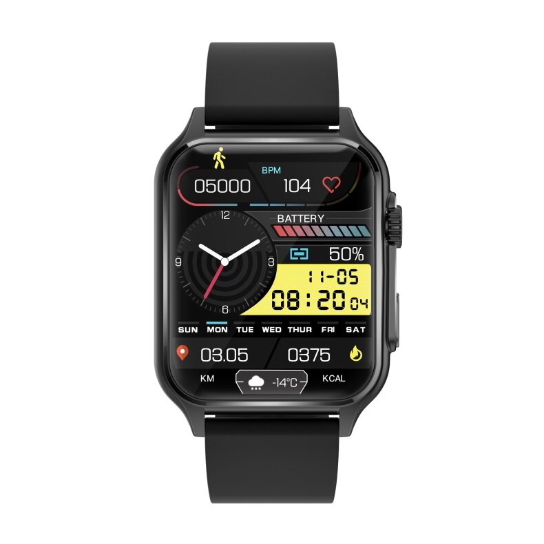 KT64 1.96inch HD Screen bluetooth Call Heart Rate Blood Pressure SpO2 Monitor Sleep Monitoring Multi-sport Modes Music Playback