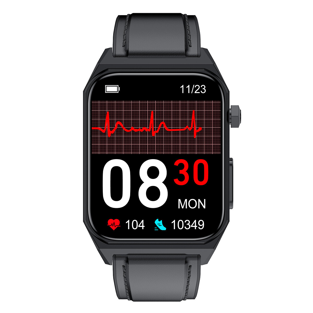 E530 1.91inch HD Screen Heart Rate Blood Pressure Blood Glucose ECG HRV SpO2 Monitor Sleep Monitoring Multi-sport Modes Music Pl