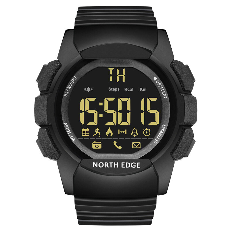 NORTH EDGE AK 100M Waterproof Stopwatch Pedemeter Remote Camera LED Backlit Electronics Display Digital Watch Outdoor Sport Smar