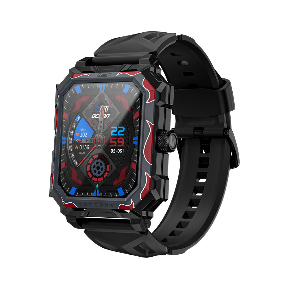 LOKMAT OCEAN MAX 1.96 inch HD Screen bluetooth Call Heart Rate Blood Pressure SpO2 Monitor Sleep Monitoring Multi-sport Modes Mu