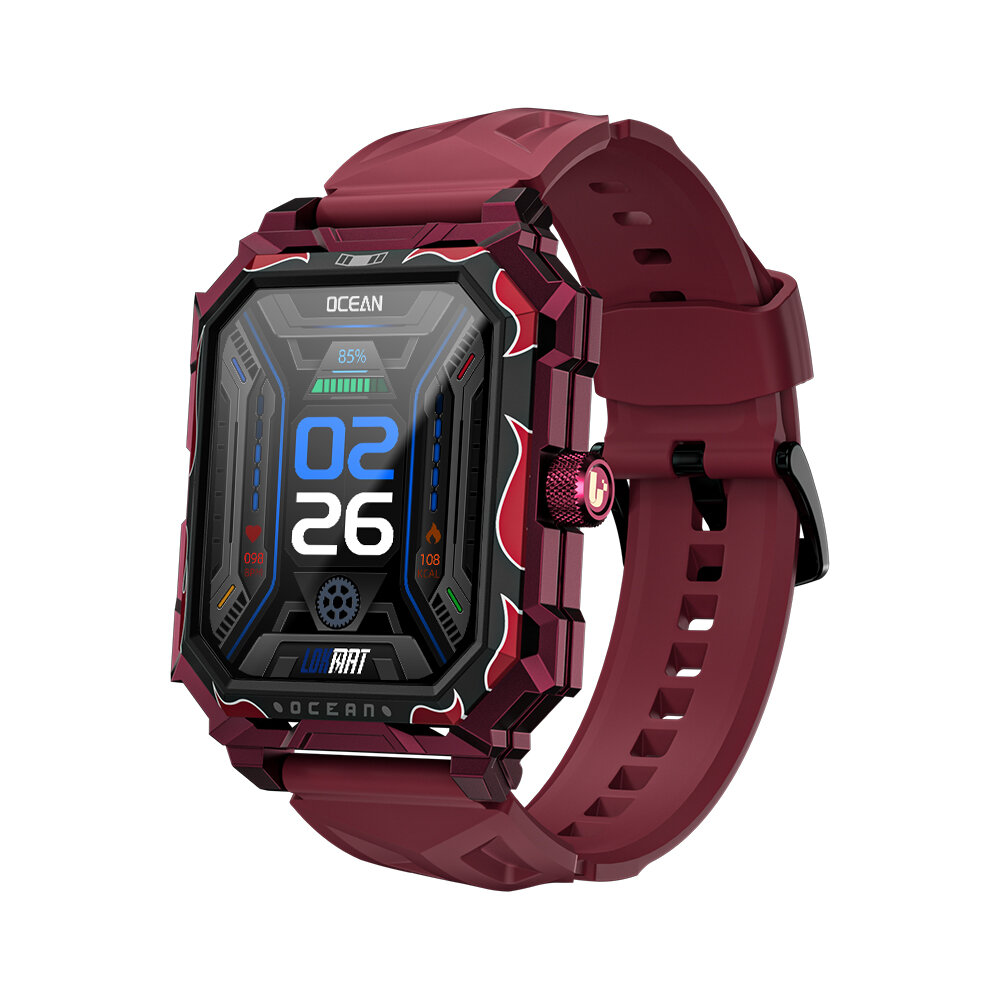 LOKMAT OCEAN MAX 1.96 inch HD Screen bluetooth Call Heart Rate Blood Pressure SpO2 Monitor Sleep Monitoring Multi-sport Modes Mu