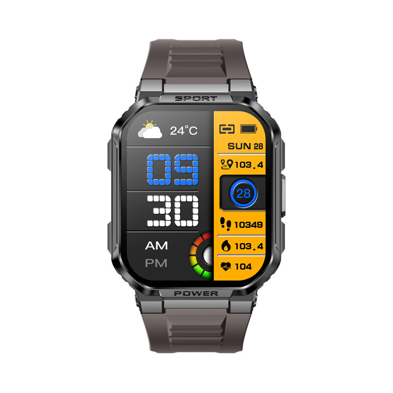 MK67 1.83 inch HD Screen bluetooth Call Heart Rate Blood Pressure SpO2 Monitor Sleep Monitoring Multi-sport Modes Music Playback