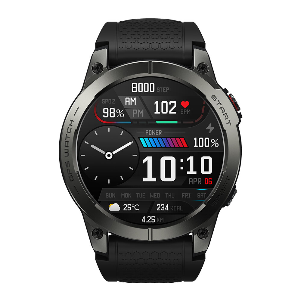 [Flagship 2023] Zeblaze Stratos 3 Premium GPS Smart Watch 1.43 inch Ultra 466*466 Pixels HD AMOLED Display Built-in GPS Hi-Fi Bl