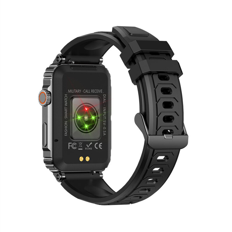 KR88 1.57inch HD Screen bluetooth Call Heart Rate Blood Pressure SpO2 Monitor Sleep Monitoring Multi-sport Modes Music Playback