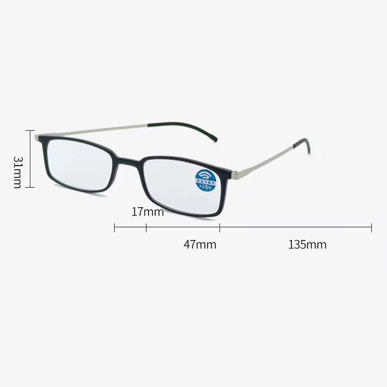 Portable TR90 Anti-Bluelight Presbyopic Reading Glasses+Case Ultra-thin Paper High-definition Resin Bookmark Glasses for Men & W