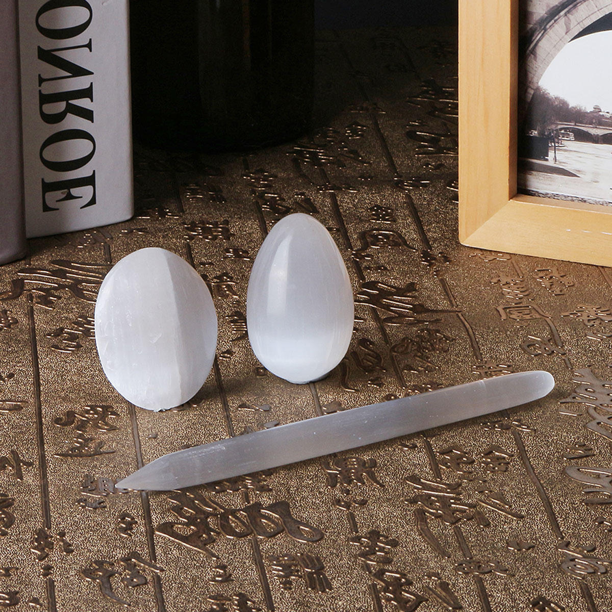 3pcs Set Egg/Palm Stone/Pointed Gua Sha Facial Scraping Massage Wand Crystals Decor Manual Massager