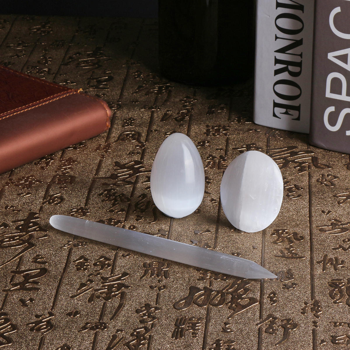 3pcs Set Egg/Palm Stone/Pointed Gua Sha Facial Scraping Massage Wand Crystals Decor Manual Massager