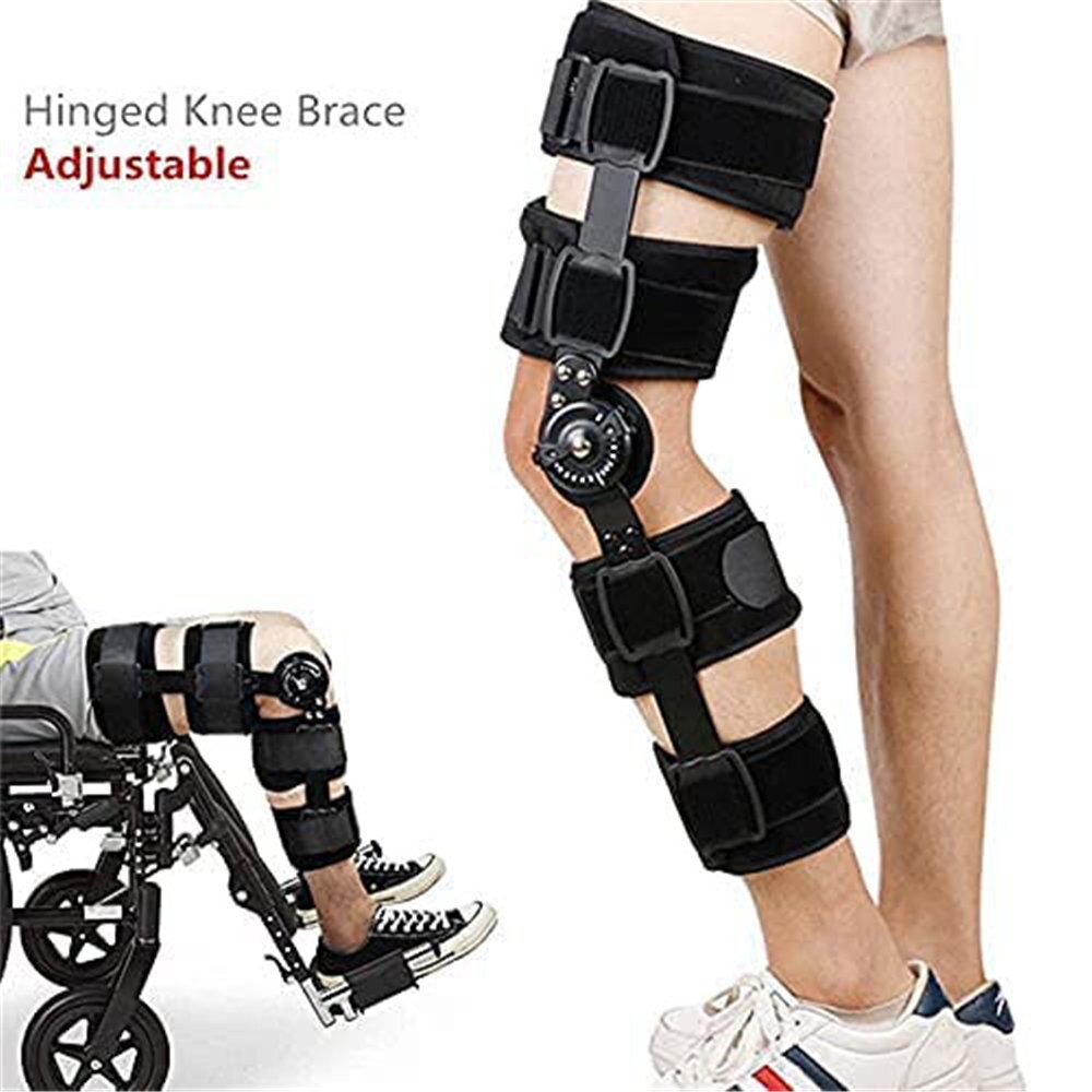 Adjustable Hinged Knee Brace Knee Support Patella Brace Support Stabilizer Pad Orthosis Splint Wrap Orthopedic Guard Protector f