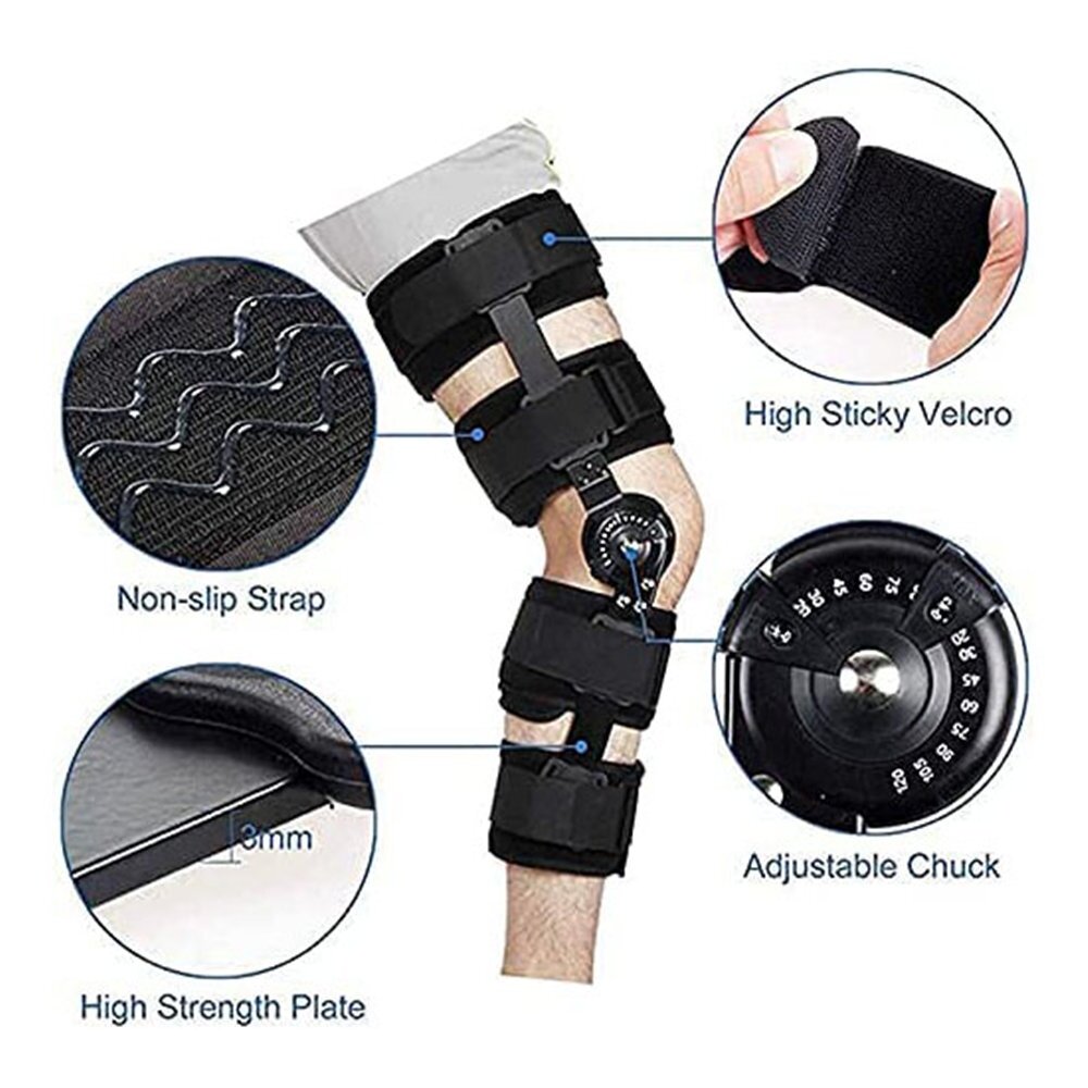 Adjustable Hinged Knee Brace Knee Support Patella Brace Support Stabilizer Pad Orthosis Splint Wrap Orthopedic Guard Protector f