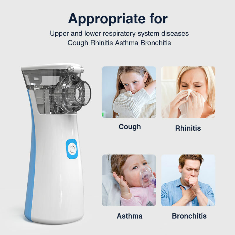 Handheld Mini Baby Adults Portatil Mask Inhaler Medical Ultrasonic Portable Household Atomizer Mesh Nebulizer Machine