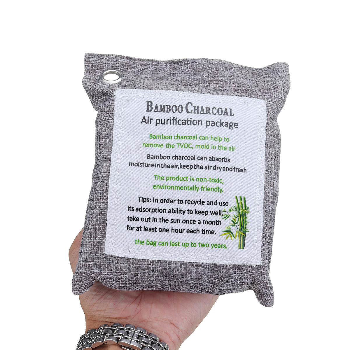 5Pcs Activated Bamboo Charcoal Carbon Air Purifying Bag Deodorizer Refresher with Hook