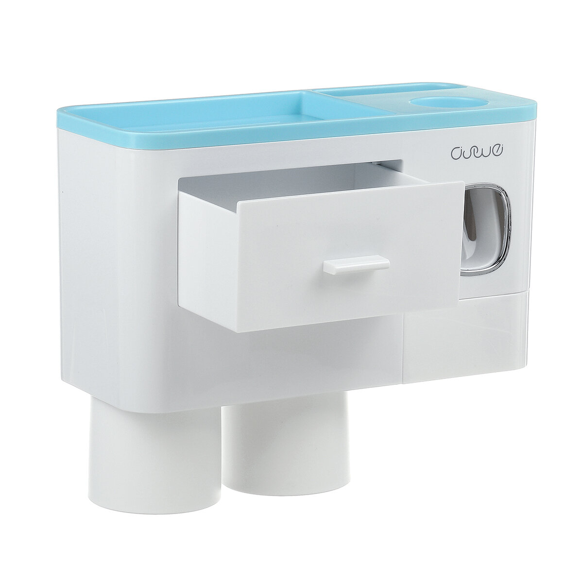 Wall Mount Adsorption Toothbrush Holder Inverted Cups with Toothpaste Squeezer CO