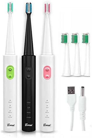 Borui BR-Z1 USB Wireless Ultrasonic Electric Toothbrush Oral Hygiene Rechargeable Sonic Automatic To