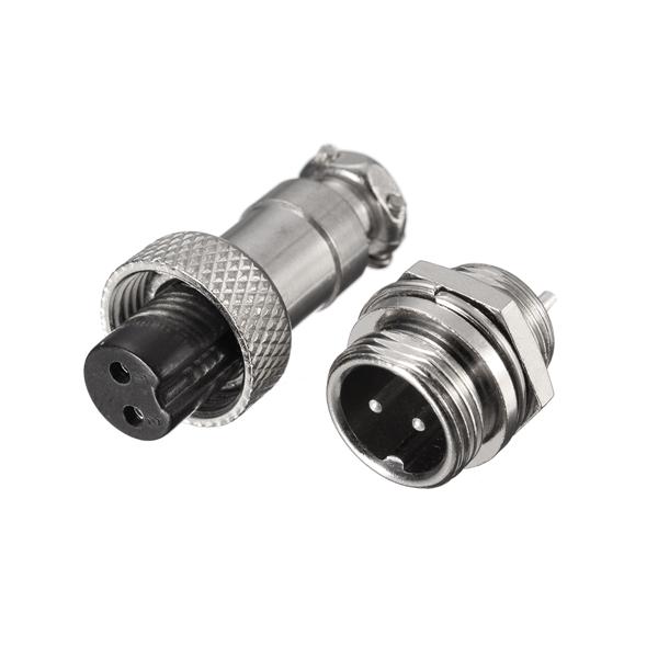 Excellway® GX12 2Pin Aviation Plug Male/Female 12mm Wire Panel Connector Adapter