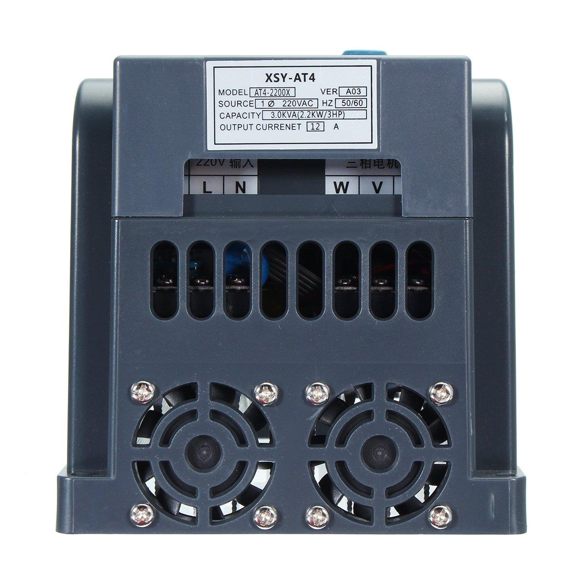 2.2KW 12A 220V 1PH In 3PH Out 380V Variable Frequency Converter Drive Inverter V/F Vector Control