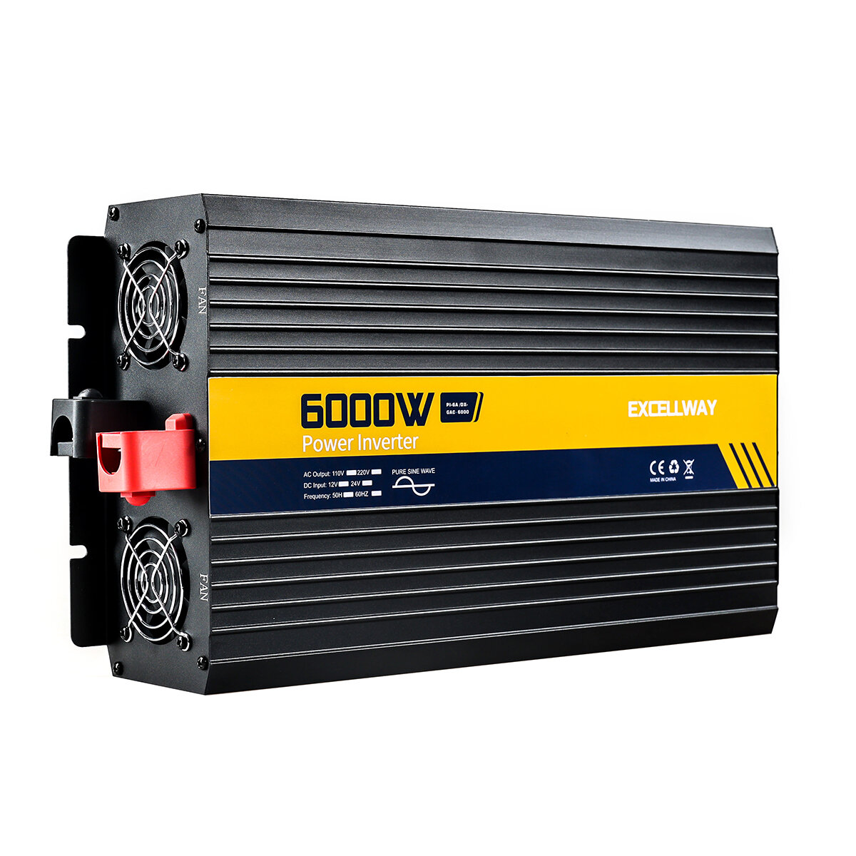 Excellway 2200-7000W Pure Sine Wave Inverter 220V 50HZ EU Standard 12V/24V LED Display Power Inverter