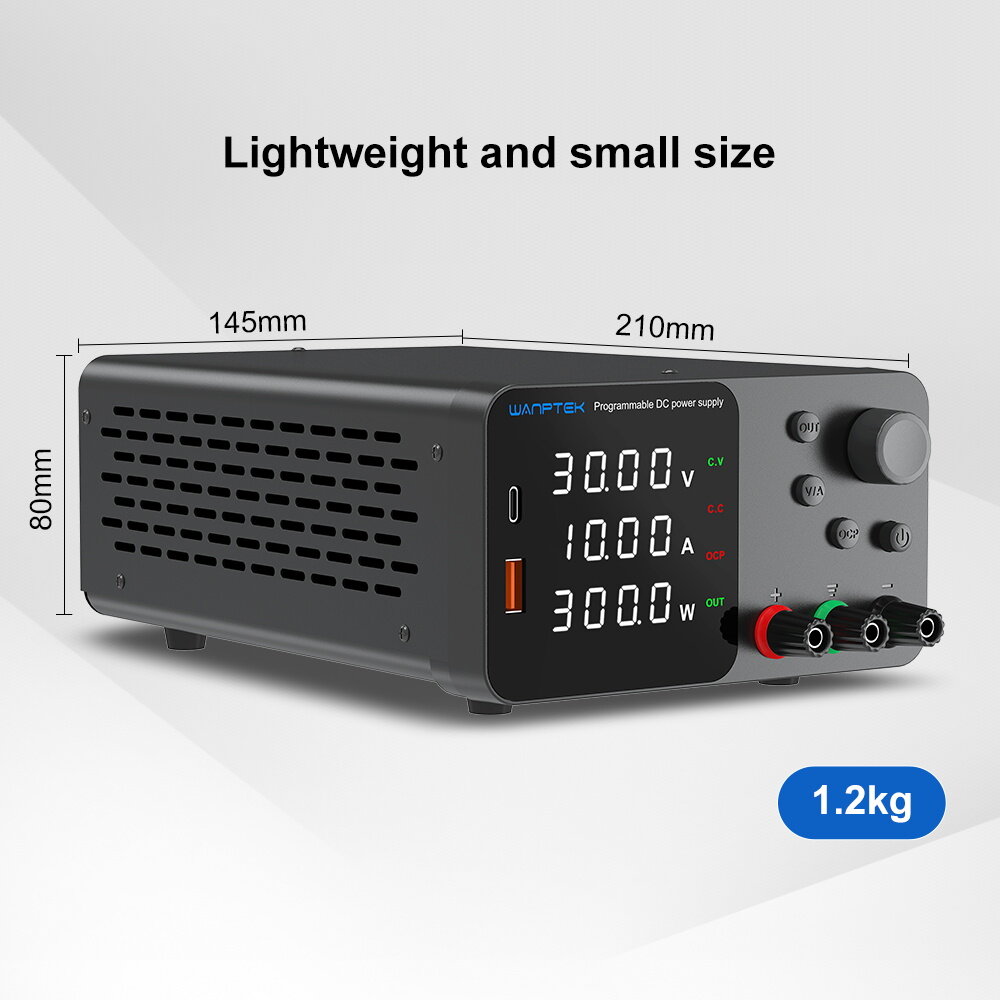 WANPTEK Lab Bench Power Supply 300W Laboratory Switching Power Supply Unit 30V 10A Adjustable Digital Source 60V 5A Voltage Stab