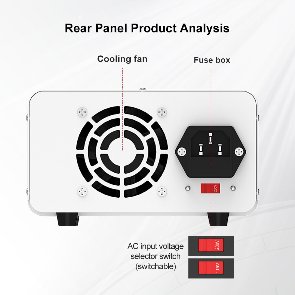 WANPTEK Lab Bench Power Supply 300W US Plug Laboratory Switching Power Supply Unit 30V 10A Adjustable Digital Source 60V 5A Volt