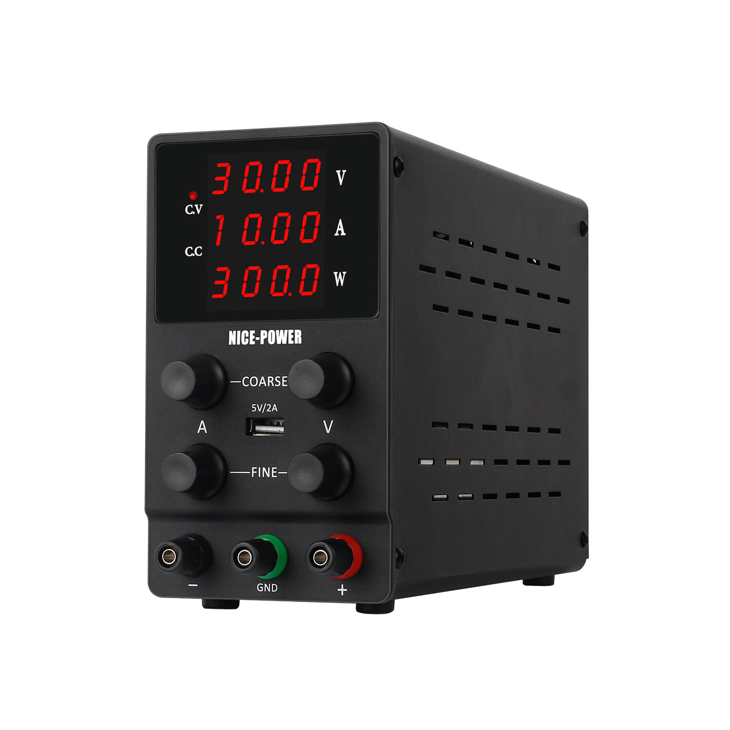 NICE-POWER SPS3010 Digital Power Supply 0-30V 0-10A Four-Digit Display USB 5V2A Adjustable Knobs Stable DC Output