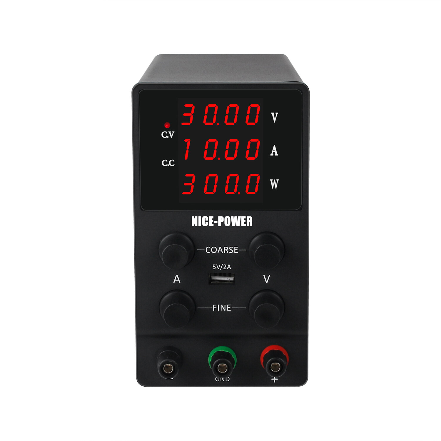 NICE-POWER SPS3010 Digital Power Supply 0-30V 0-10A Four-Digit Display USB 5V2A Adjustable Knobs Stable DC Output