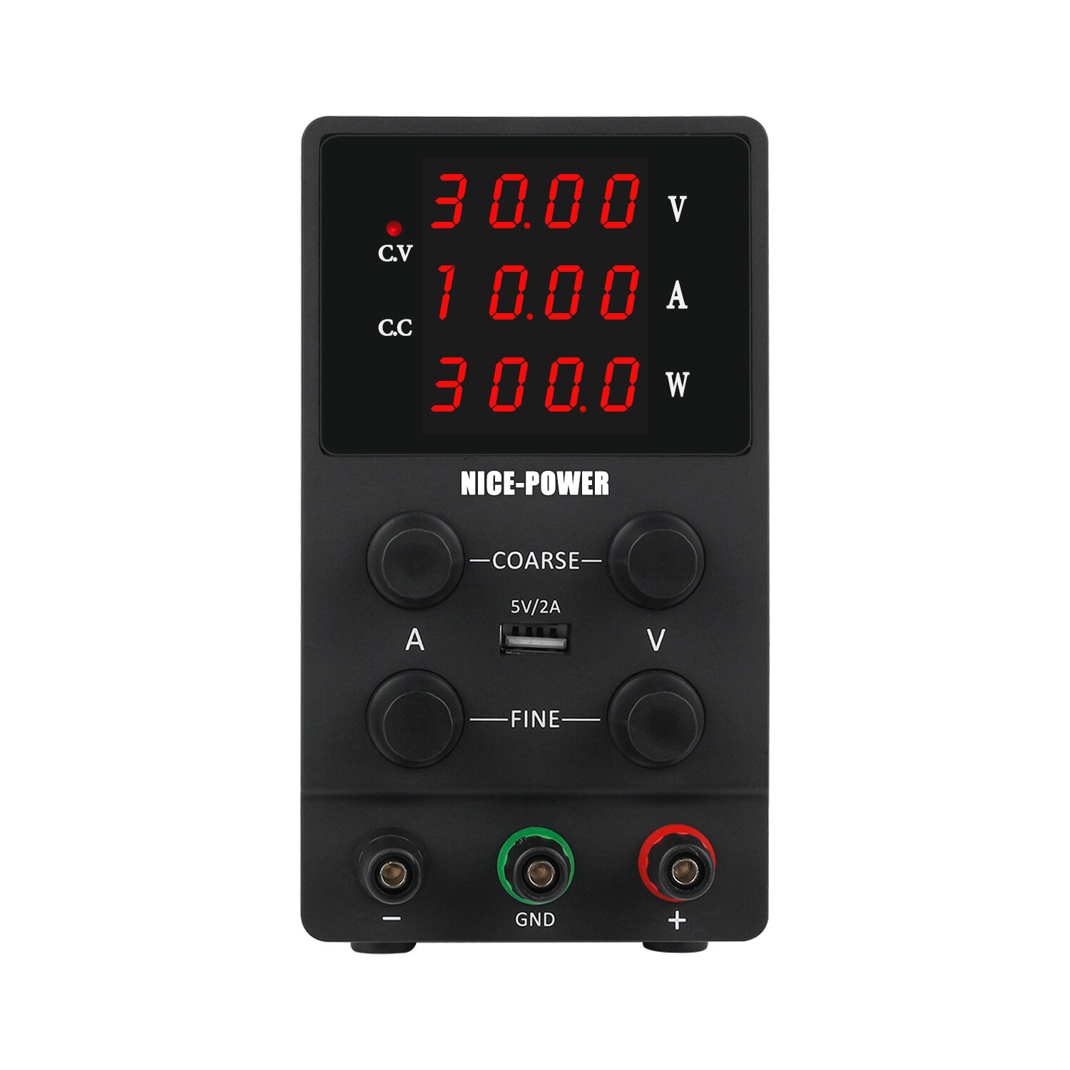 NICE-POWER SPS3010 Digital Power Supply 0-30V 0-10A Four-Digit Display USB 5V2A Adjustable Knobs Stable DC Output