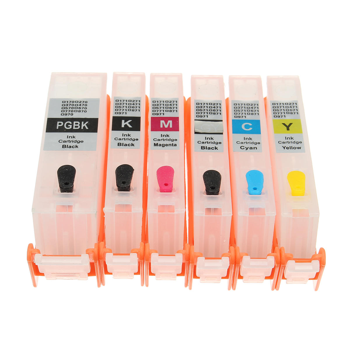 6pcs PGI-270 CLI-271 Refillable Ink Cartridge For MG7720 TS8020 TS9020 COD