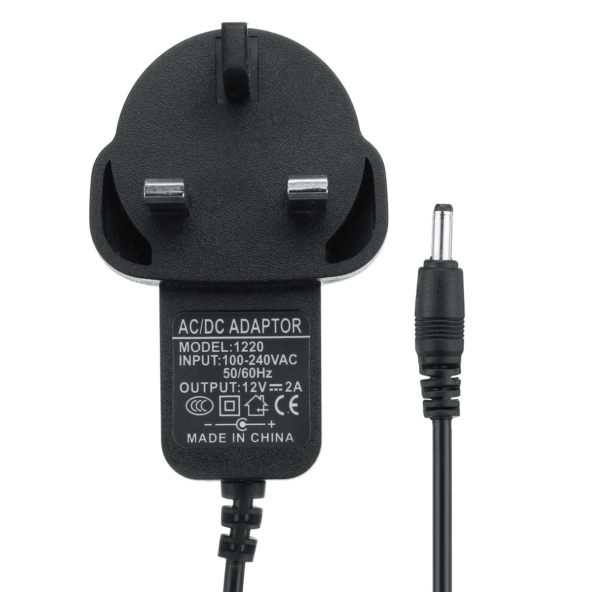 12V 6W UK Plug Charger Adapter To DC Power Cable Cord COD