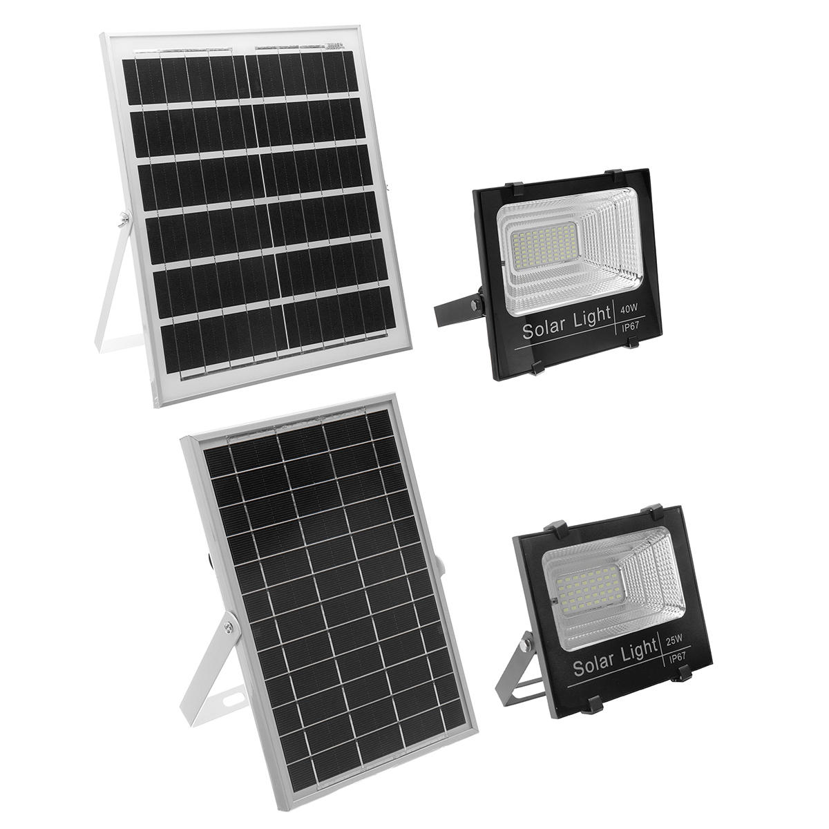 25w/40w/60w Solar Flood Light Solar LED Spotlight W/ Manual/Remote Control Solar Panel IP67 Waterproof