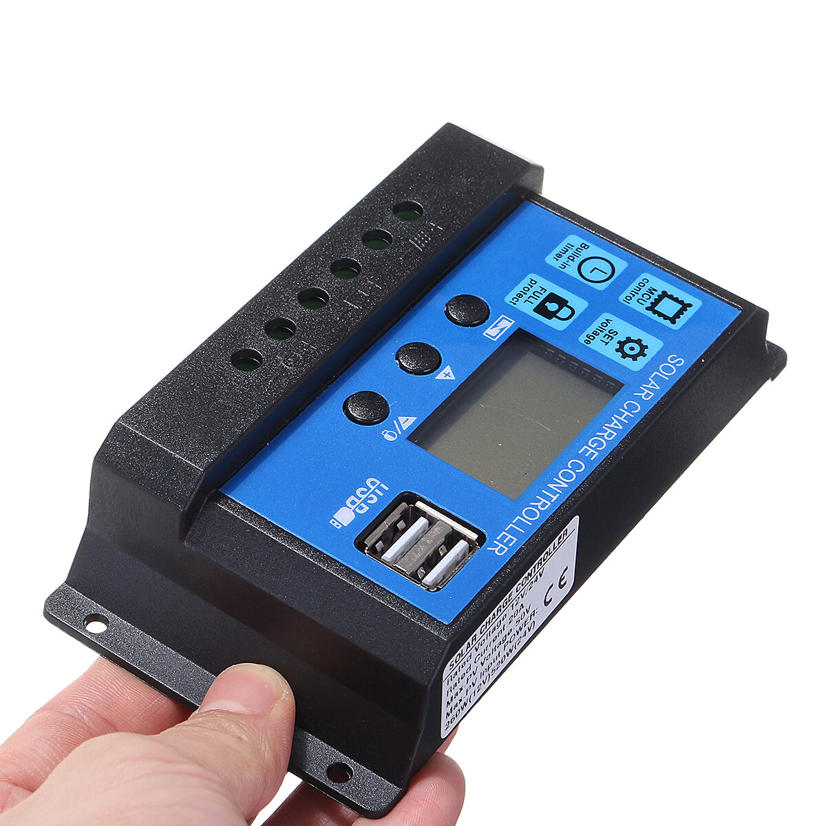 10A/20A/30A 12/24V LCD Display Photovoltaic Solar Controller with Dual USB Ports