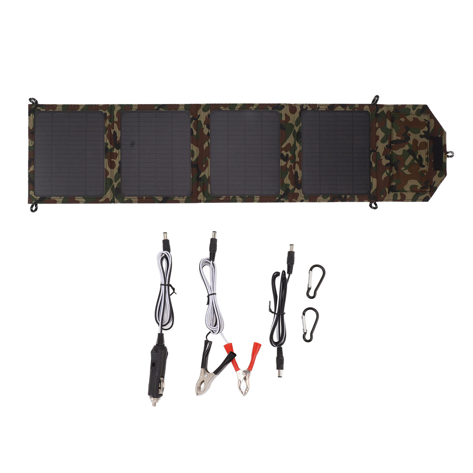 40W18V Solar Panel Folding Bag Dual USB12-5V Charger Single Crystal Camouflage Portable Outdoor Charging Energy Storage