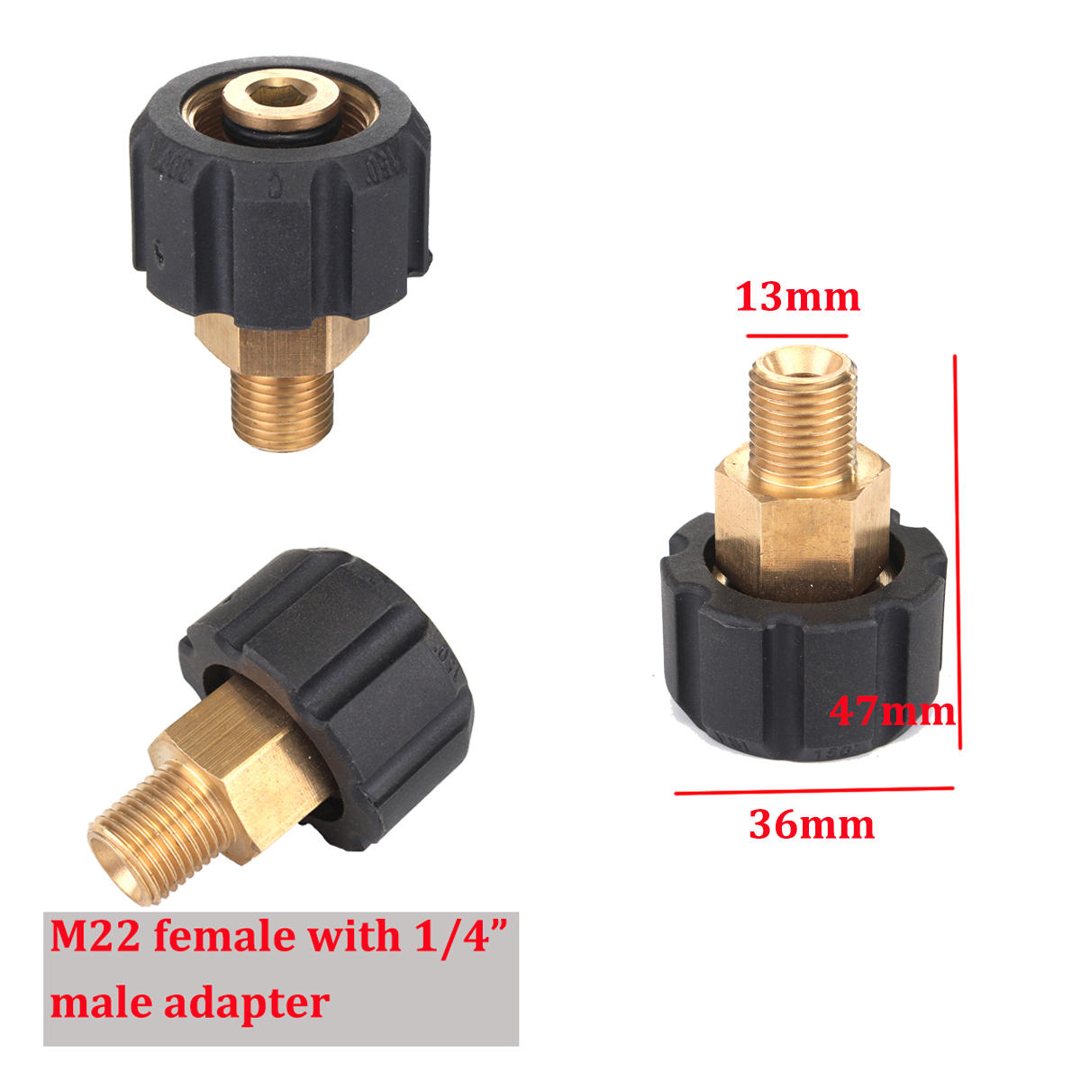 M22 F x 1/4 Inch M Lance Adaptor Couping 22MM COD