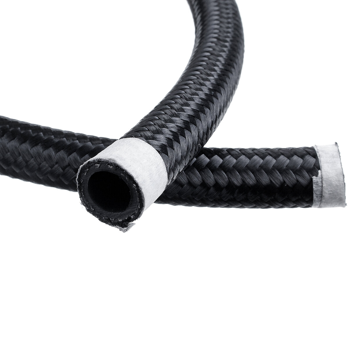 3FT AN4/AN6/AN8/AN10 Car Fuel Hose Oil Gas Line Nylon Stainless Steel Braided Black