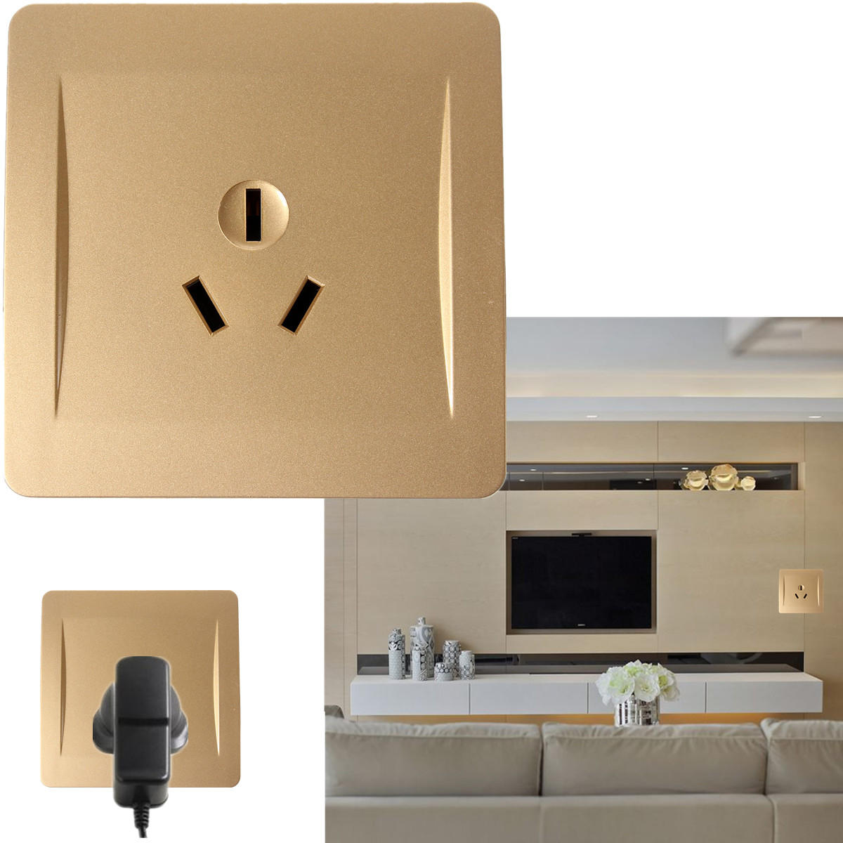 AC110-250V Electric Wall Charger Switch Socket Adapter Power Outlet Panel Faceplate AU Plug