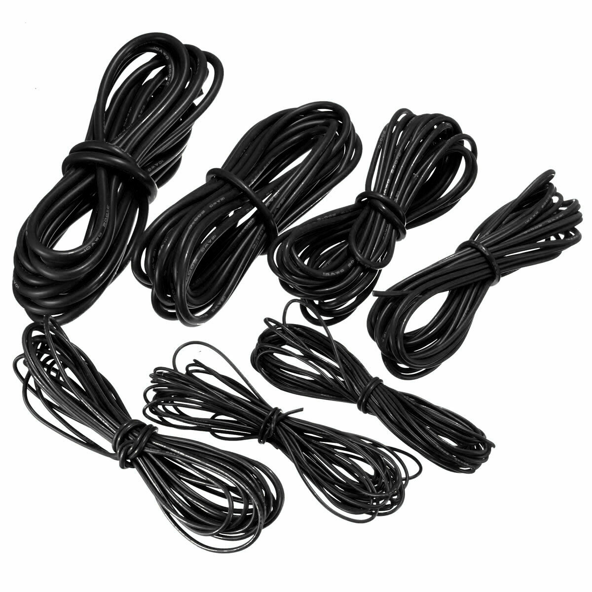 DANIU 5 Meter Black Silicone Wire Cable 10/12/14/16/18/20/22AWG Flexible Cable CO