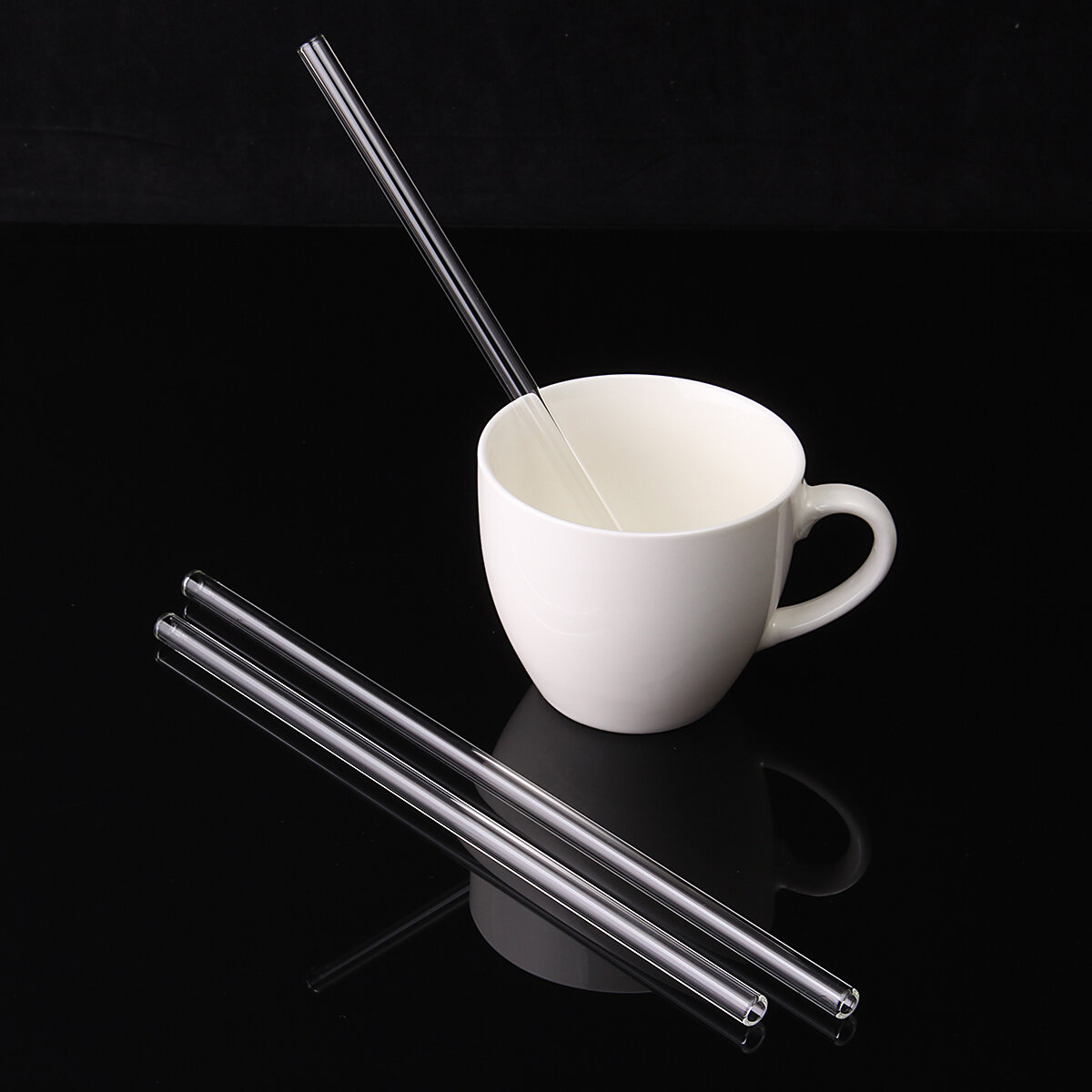 Reusable Wedding Birthday Party Clear Glass Drinking Straws Thick Straw