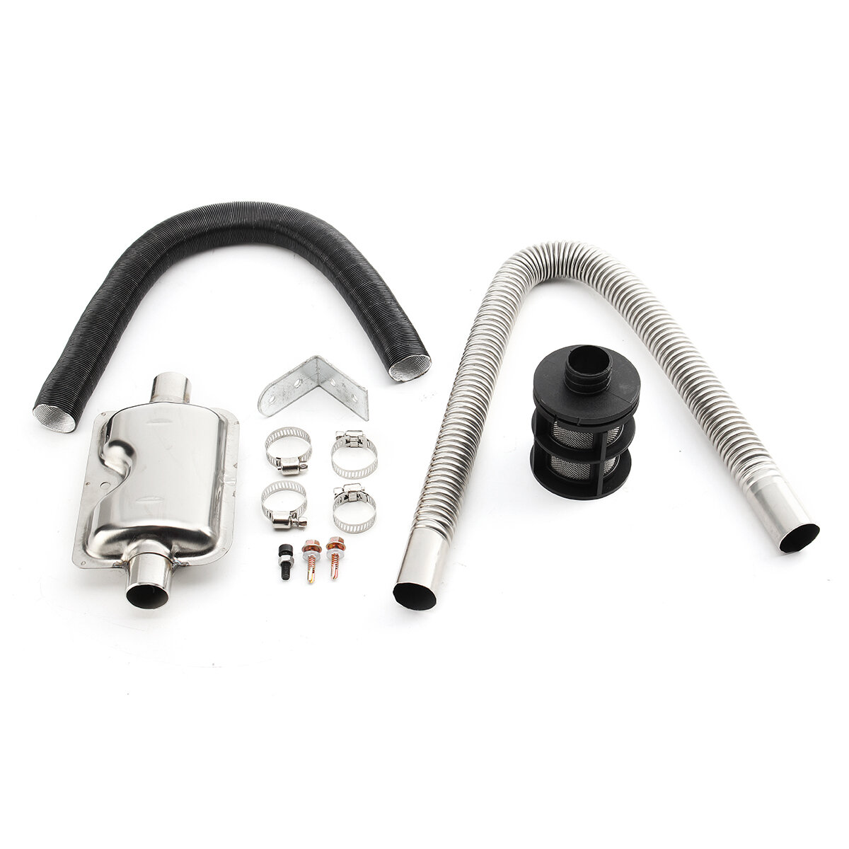 24mm Exhaust Silencer & 25mm Filter Exhaust and Intake Pipe for Air Diesel Heater Accessories