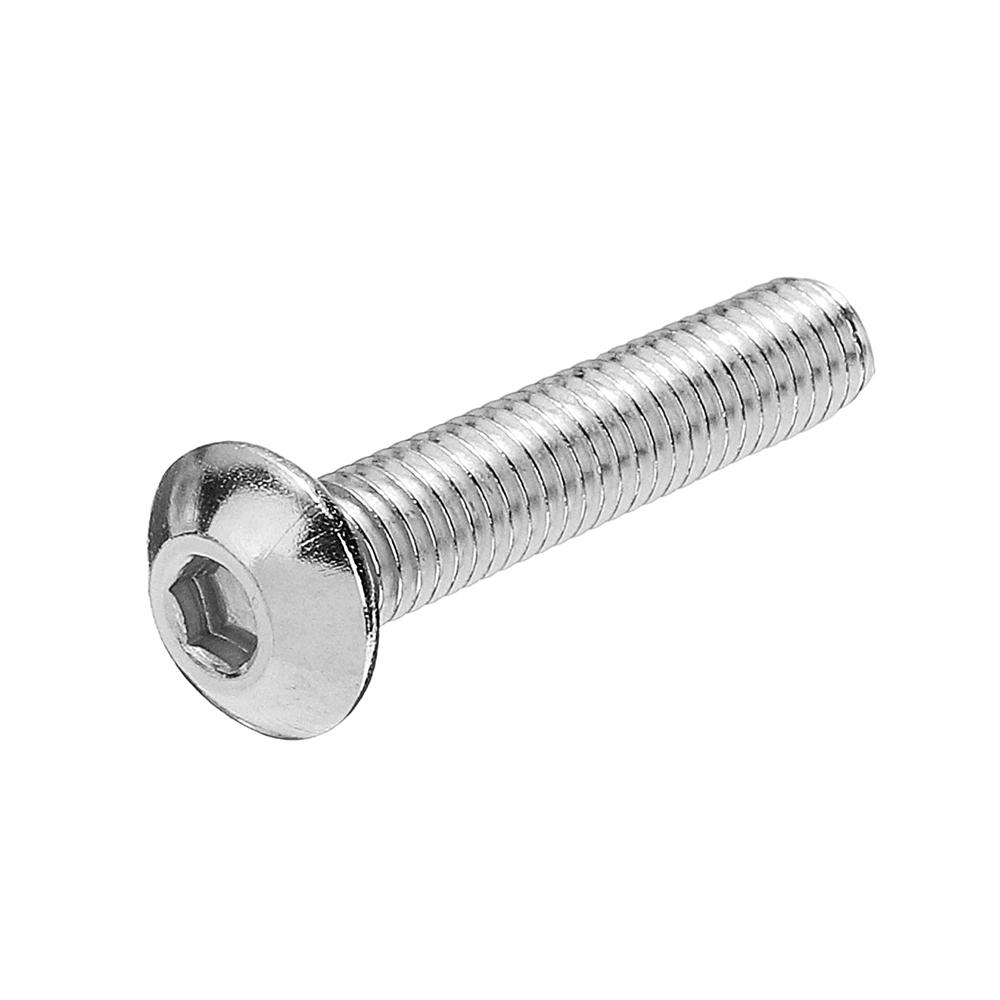 Suleve M5SH6 50Pcs M5 Stainless Steel Hex Socket Button Head Screw Bolt 8-30mm Optional Length