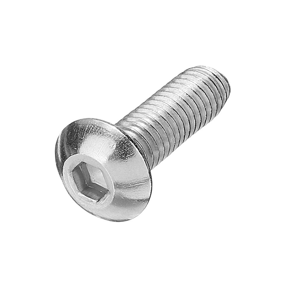 Suleve M5SH6 50Pcs M5 Stainless Steel Hex Socket Button Head Screw Bolt 8-30mm Optional Length