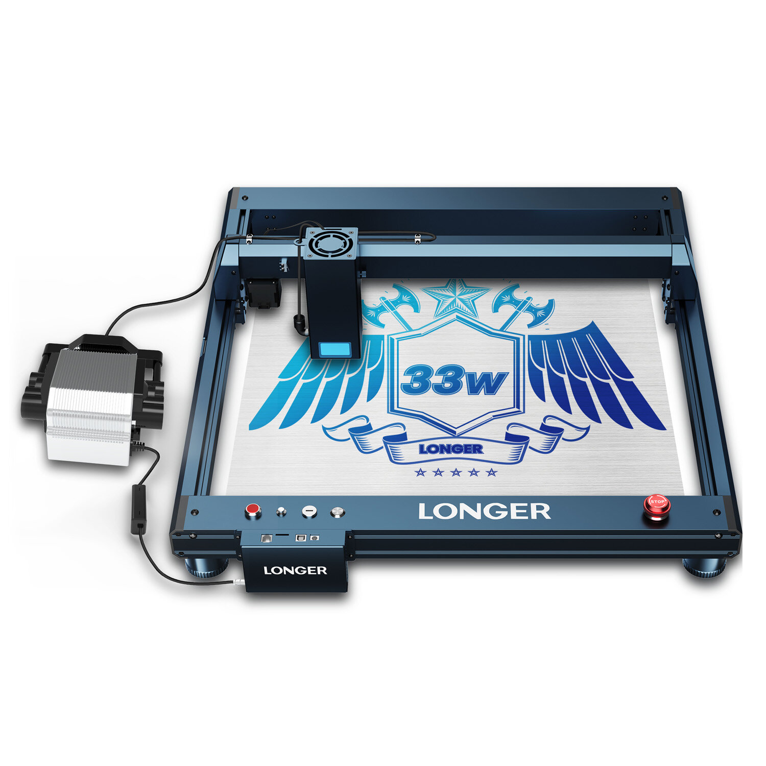 [EU/US Direct]Longer Laser B1 30W Laser Engraver Cutter, 6-core Laser Head, 33-36W Power Output, 450 x 440mm Engraving Area