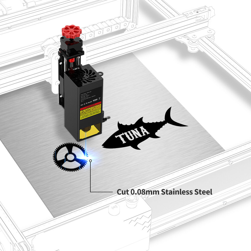 TWOTREES 20W Laser Output Power Air Assist Laser Kit for TS2 Laser Engraver CNC Cutting Engraving Machine DIY Woodworking Tools