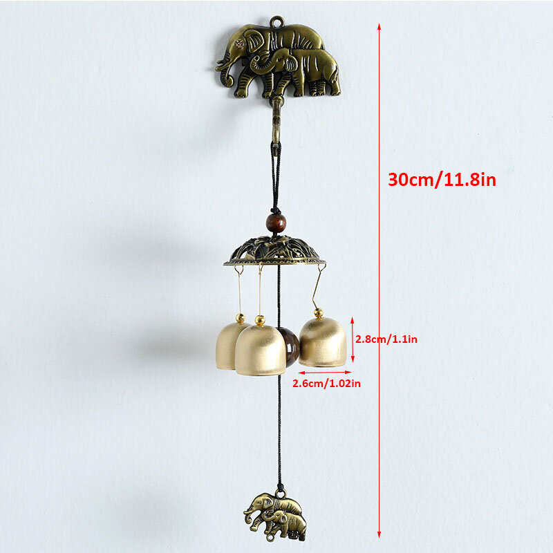 Vintage Bronze Doorbell Wall Mount Magnetic Door Bell Wind Chimes Hanging Decor C